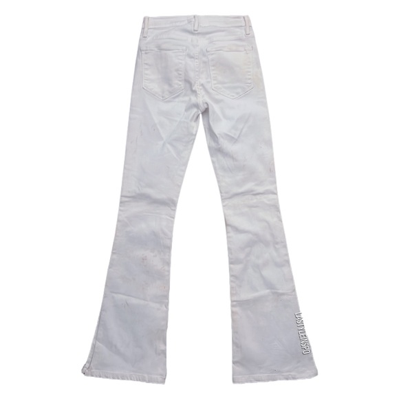 FRAME White Jeans Raw Tie Dye Flared Slit Size 23 - Picture 2 of 5